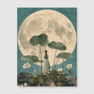 Moonlit Serenity - Vintage Lotus Scene