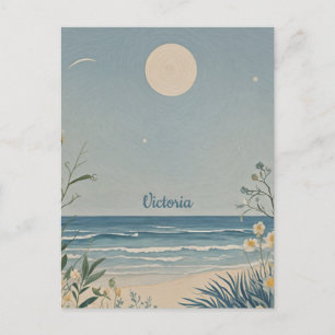 Moonlit-service: Pastellutbuktningsdesign Vykort
