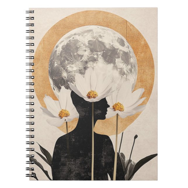 Moonlit Silhouette - Boho Vintage Elegance Anteckningsbok (Framsidan)