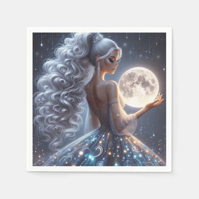 Moonlit Siren Pappersservett (Framsidan)