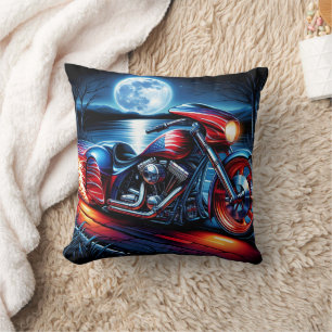 Moonlit-skjuts med flagga-adornerad cykel kudde