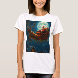 Moonlit Sleigh Ride: Santa’s Magical Journey T Shirt