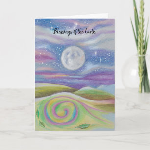 Moonlit spiral landskapskort kort