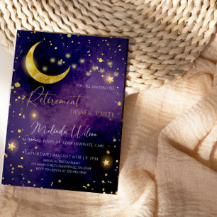 Moonlit Starry Night Nurse Pension Party Inbjudningar