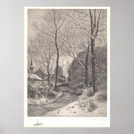 Moonlit Stroll in Winter, American Fine Art Poster