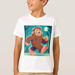 Moonlit Stroll: Lycklig Bigfoot T Shirt