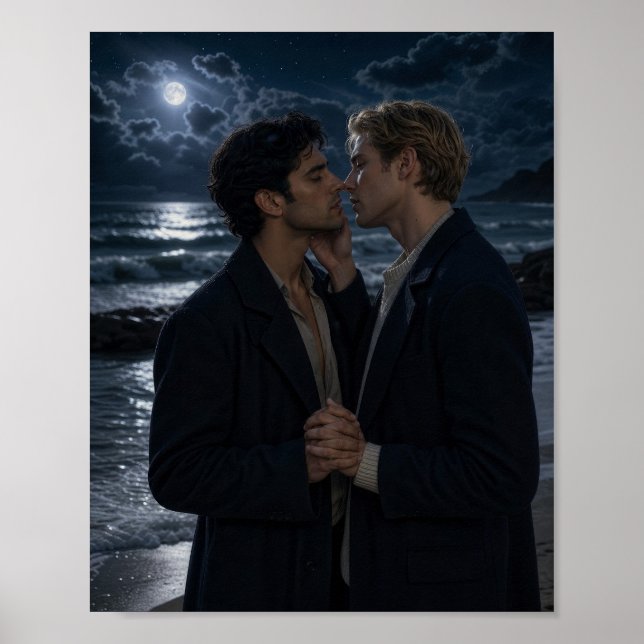 Moonlit Surrender | HBTQ-konstprojekt Poster (Framsidan)