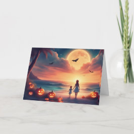 Moonlit-Tropikar: en hätskt vacker Halloween Tack Kort