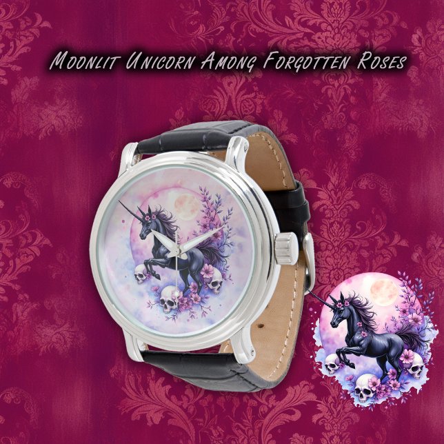 Moonlit Unicorn Among Forgotten Roses, Armbandsur (Skapare uppladdad)