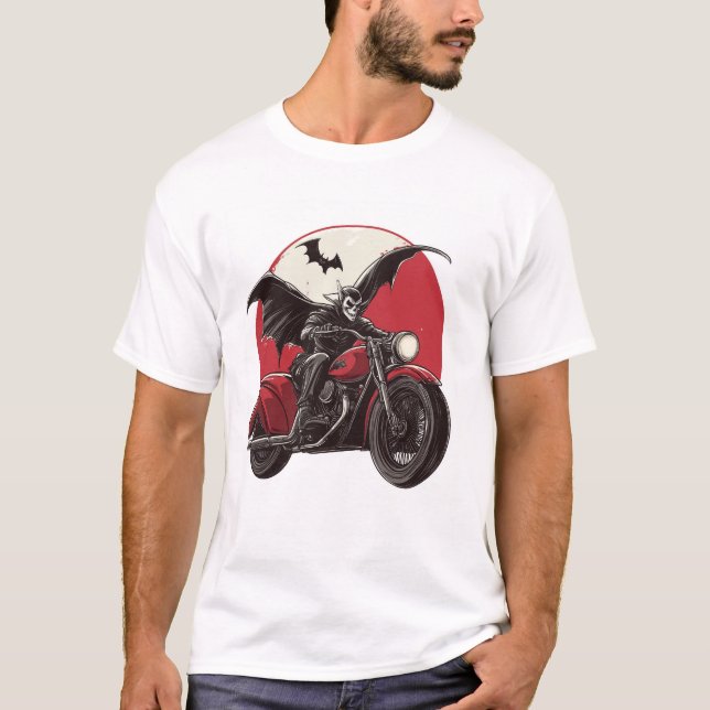 Moonlit Vampire Ride T Shirt (Framsida)