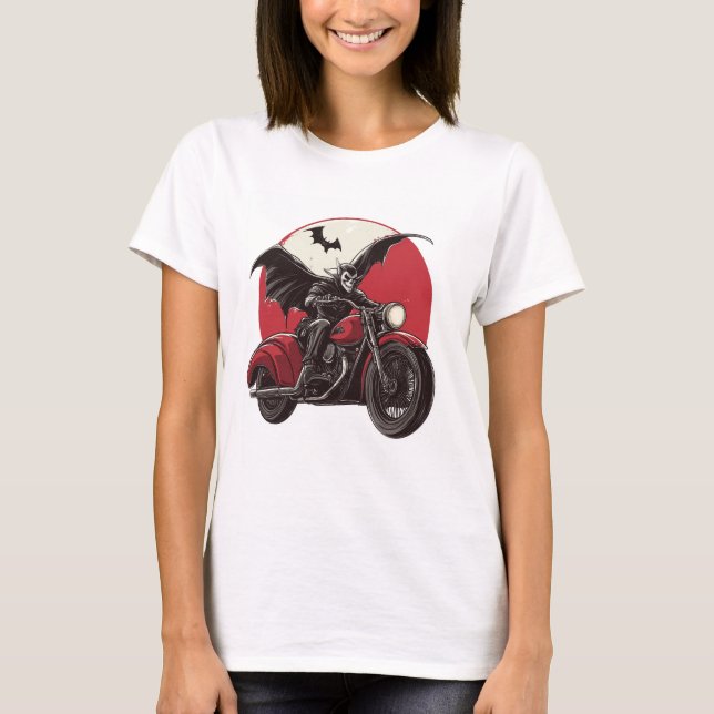 Moonlit Vampire Ride T Shirt (Framsida)