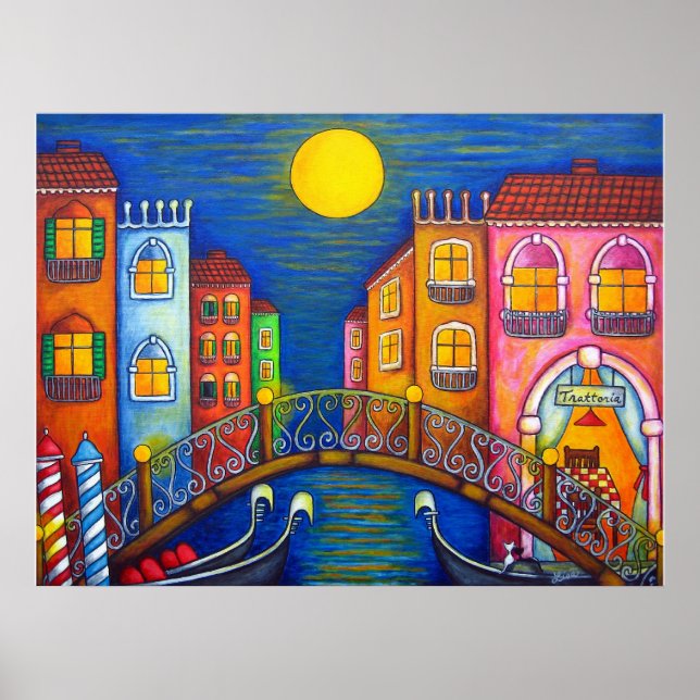 Moonlit Venice Print av Lisa Lorenz Poster (Framsidan)