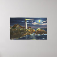 Moonlit View of the Portland Head Lighthouse