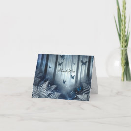 Moonlit Vingar och Midnight Magic Bröllop Tack Kort