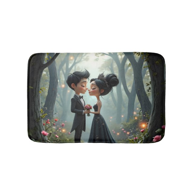 Moonlit Vows – A Cute Gothic Wedding Moment.  Badrumsmatta (Framsidan)