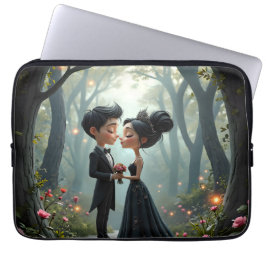 Moonlit Vows – A Cute Gothic Wedding Moment. Laptop Fodral