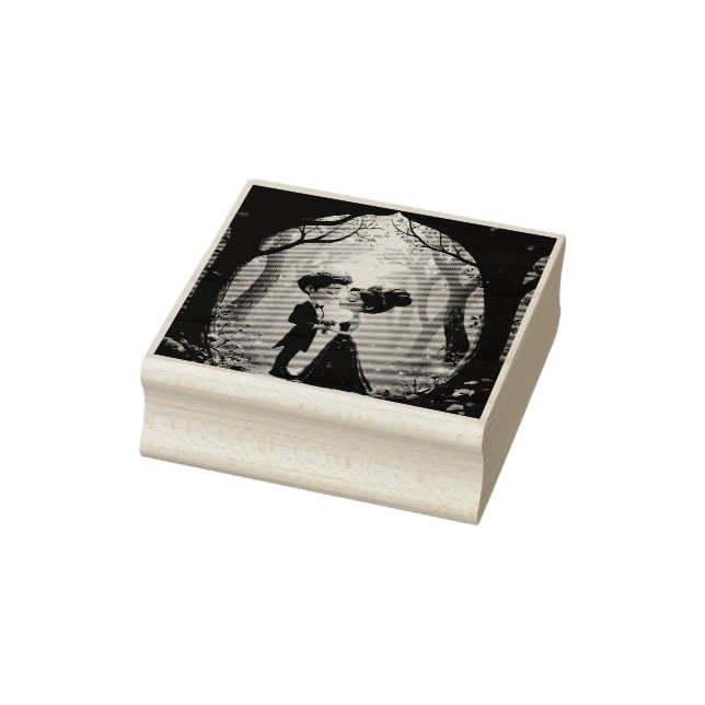 Moonlit Vows – A Cute Gothic Wedding Moment.  Stämpel (Stämpel)