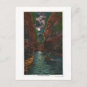 Moonlit-vy av blomman vykort