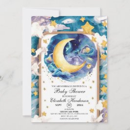 Moonlit Whimsical Celestial Baby Shower Inbjudningar