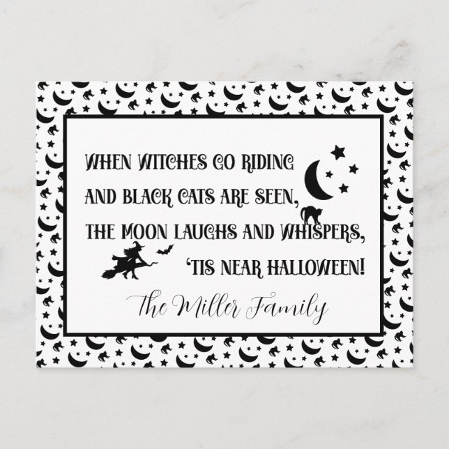 Moonlit Whispers & Witching Hour Magic Helg Vykort (Framsida)