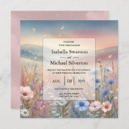 Moonlit WildblomWhispers Bröllop Inbjudningar