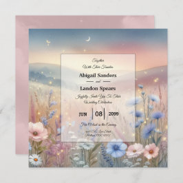 Moonlit WildblomWhispers Bröllop Inbjudningar