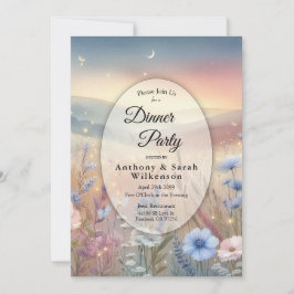 Moonlit WildblomWhispers Dinner Party Inbjudningar