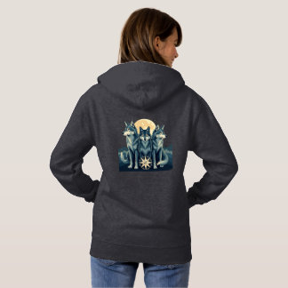 Moonlit Wolf Pack Guardians | Mystical Compass Art T Shirt