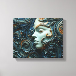 Moonlit Woman 3D Art Canvastryck