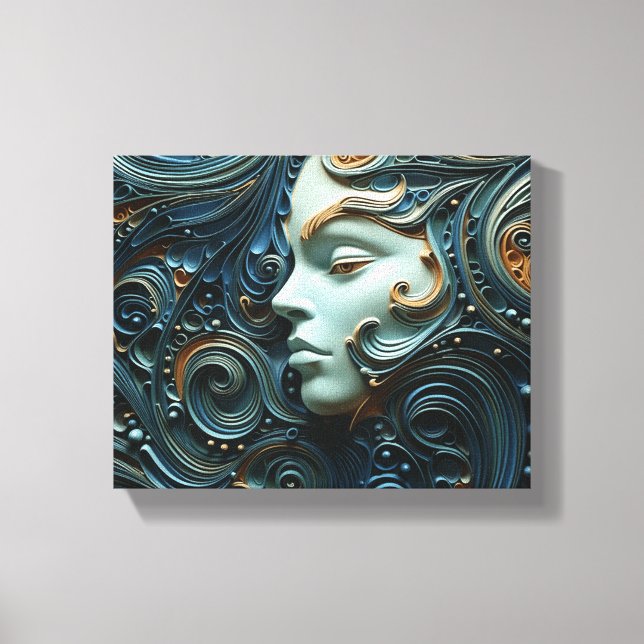 Moonlit Woman 3D Art Canvastryck (Framsida)