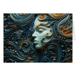 Moonlit Woman 3D Art Hälsningskort