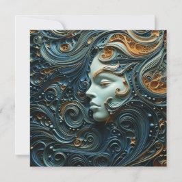 Moonlit Woman 3D Art Inbjudningar