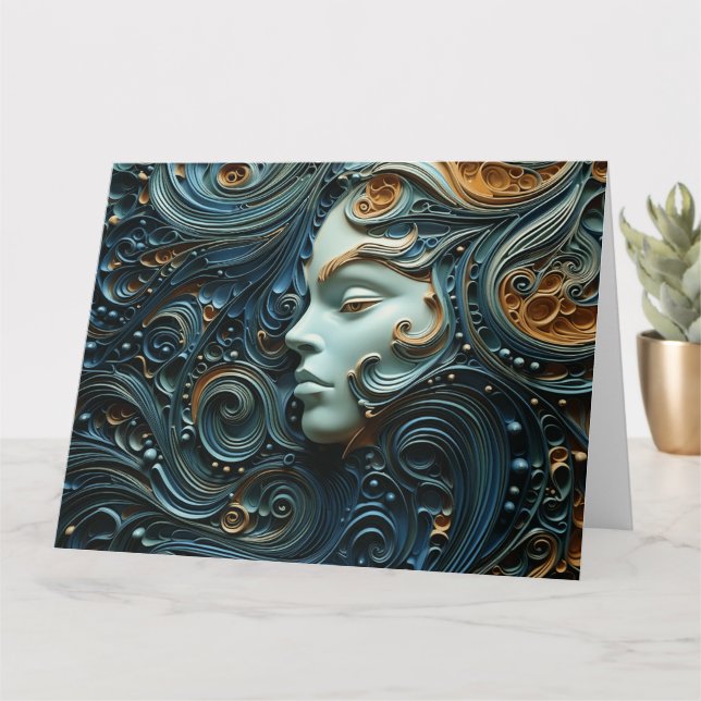 Moonlit Woman 3D Art Kort (Liten växt)
