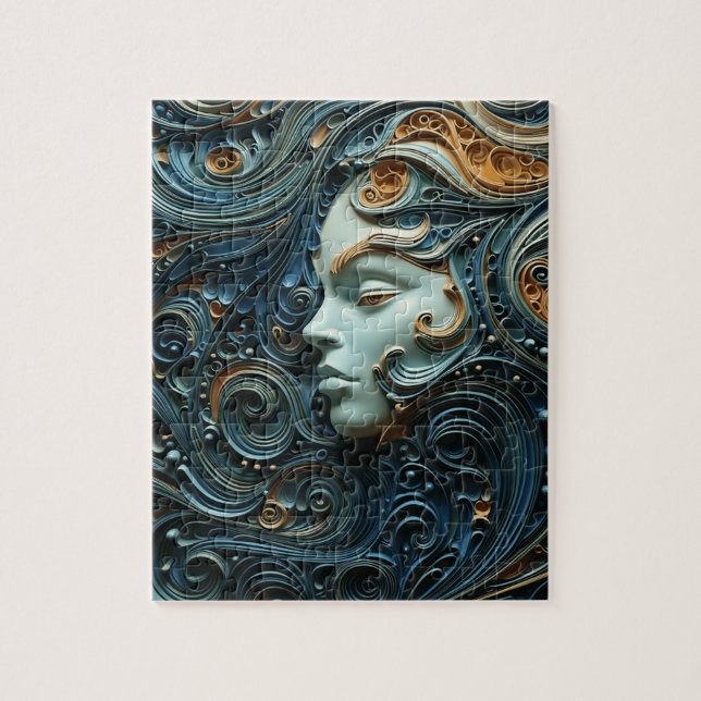 Moonlit Woman 3D Art Pussel (Vertikal)