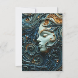Moonlit Woman 3D Art Tack Kort