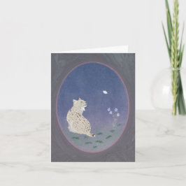 Moonlit Woodland Bobcat Small Greeting Card  Kort