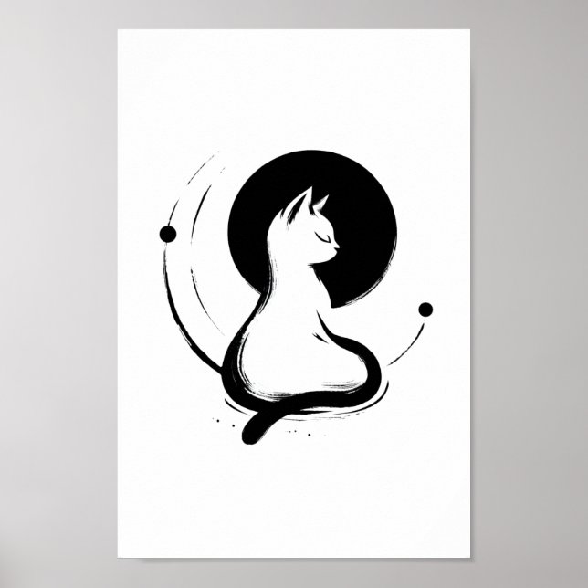 Moonlit Zen Cat Poster (Framsidan)