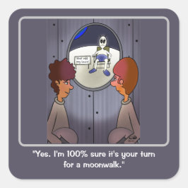 Moonpromenad Fyrkantigt Klistermärke