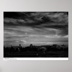 Moonrise from nära Residence Halls, november 1966 Poster