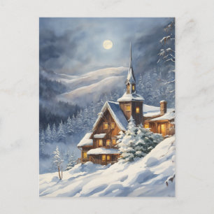 Moonrise over a Snowy Vermont Vykort
