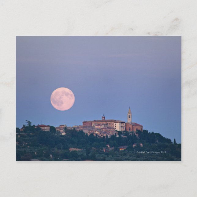 Moonrise over Pienza Vykort (Framsida)
