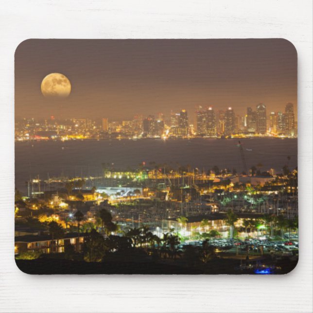 Moonrise över San Diego skyline Musmatta (Framsidan)
