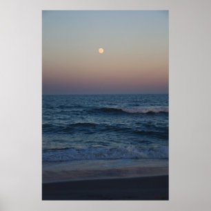 Moonrise över trycket för Atlanten #4705 Poster