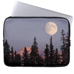 Moonrise Tidigt Winter Anchorage, Alaska Laptop Fodral