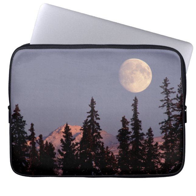 Moonrise Tidigt Winter | Anchorage, Alaska Laptop Fodral (Framsidan)