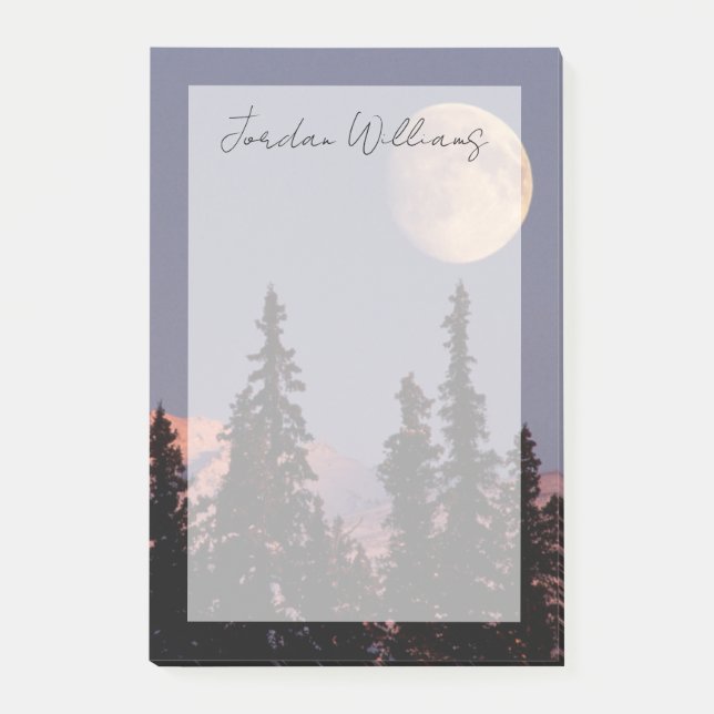 Moonrise Tidigt Winter | Anchorage, Alaska Post-it Block (Framsida)