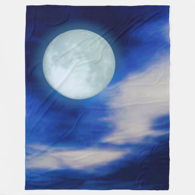 Moonscape med moln med enkelt ljus fleecefilt (Framsidan)