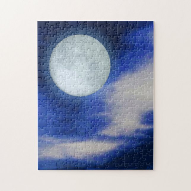 Moonscape med moln med enkelt ljus pussel (Vertikal)