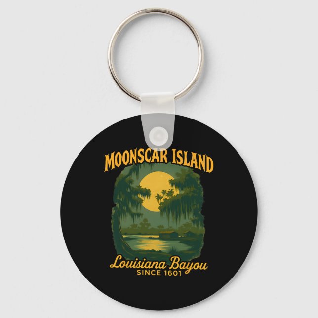 Moonscar Island Retro Tecknad Halloween Zombie Isl Nyckelring (Framsida)