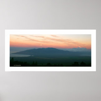 Moonset at Sunrise - Maui Poster